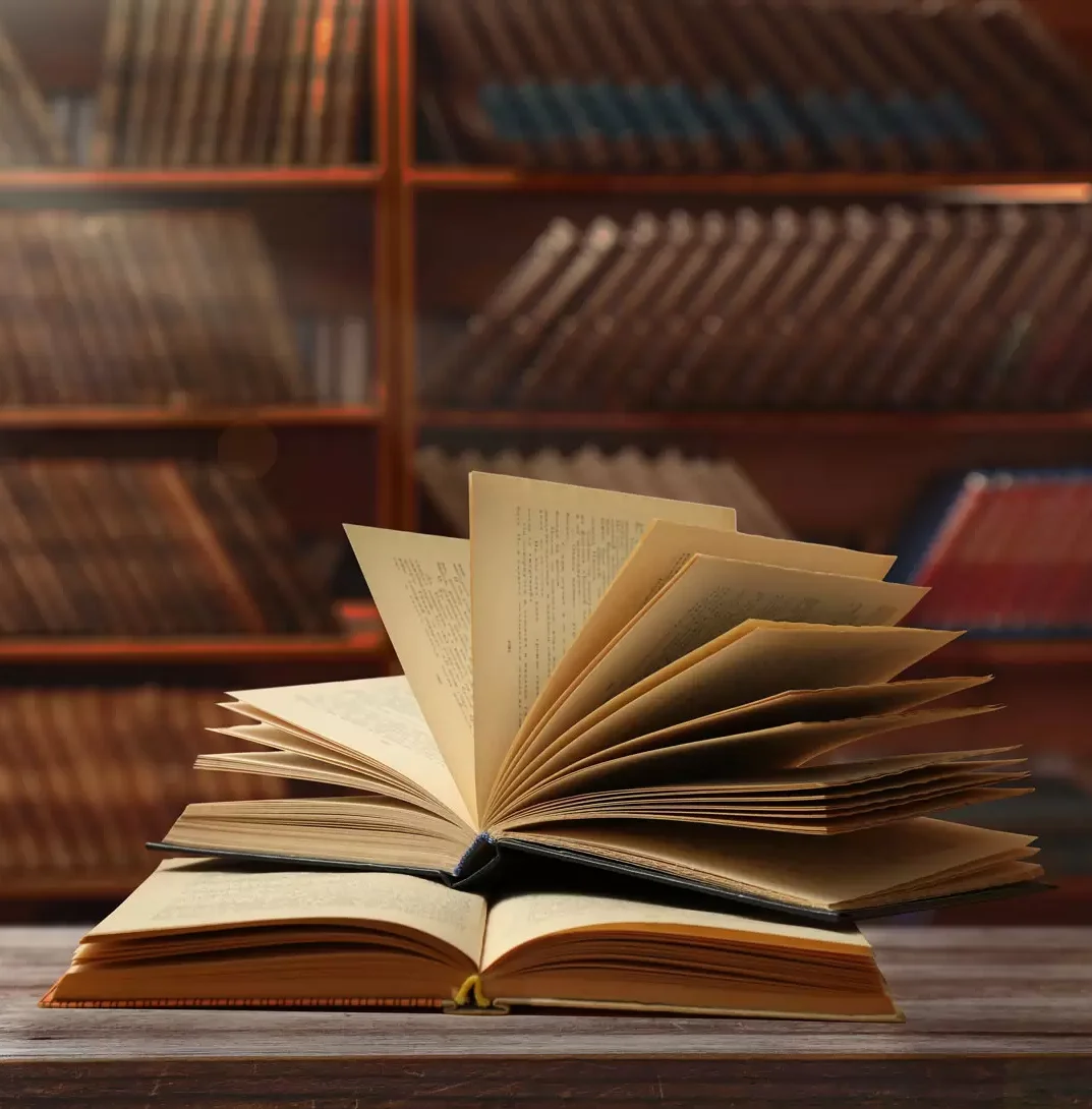 Book pages flipping in library